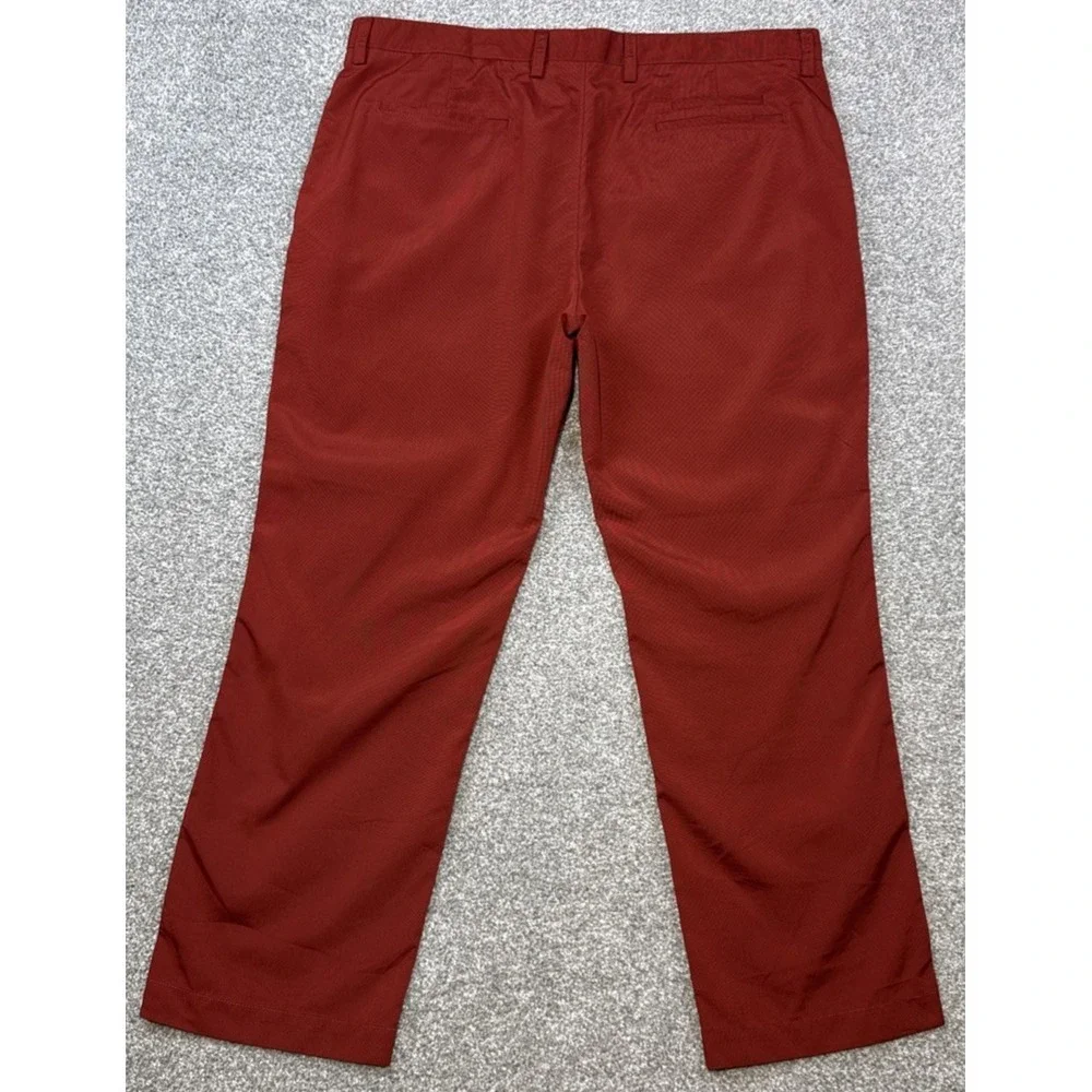 Callaway Golf Pants Men 40x30 Brick Red Micro Check Performance Stretch - Picture 2 of 9